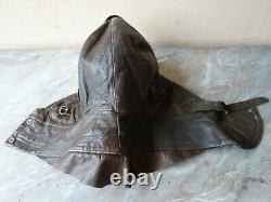 Vtg Rare Ww2 Wwii German Luftwaffe Aviator Pilot Leather Flight Helmet & Gloves