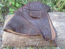 Vtg Rare Ww2 Wwii German Luftwaffe Aviator Pilot Leather Flight Helmet Hat Cap