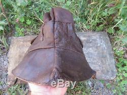 Vtg Rare Ww2 Wwii German Luftwaffe Aviator Pilot Leather Flight Helmet Hat Cap