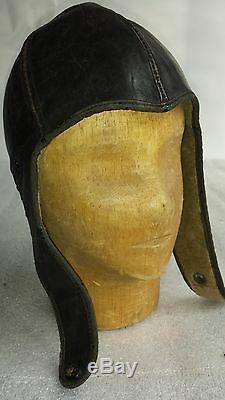 Vtg WW2 U. S. PILOTS LEATHER FLIGHT HELMET Tru-Fit Berlin, WI Glove B. G. Co