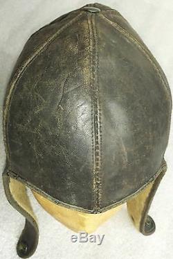 Vtg WW2 U. S. PILOTS LEATHER FLIGHT HELMET Tru-Fit Berlin, WI Glove B. G. Co