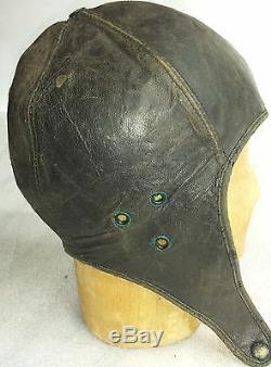 Vtg WW2 U. S. PILOTS LEATHER FLIGHT HELMET Tru-Fit Berlin, WI Glove B. G. Co