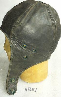 Vtg WW2 U. S. PILOTS LEATHER FLIGHT HELMET Tru-Fit Berlin, WI Glove B. G. Co