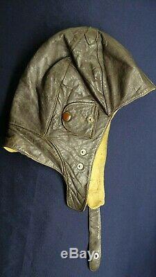 Vtg Ww2 Wwii German Luftwaffe Aviator Pilot Leather Flight Helmet Prym 4 Rare