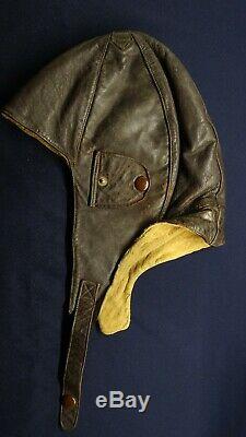 Vtg Ww2 Wwii German Luftwaffe Aviator Pilot Leather Flight Helmet Prym 4 Rare