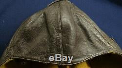 Vtg Ww2 Wwii German Luftwaffe Aviator Pilot Leather Flight Helmet Prym 4 Rare