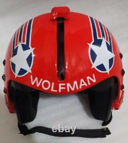 WOLFMAN and HOLLYWOOD-TOP GUN MAVERICK NAVAL AVIATOR FIGHTER PILOT HELMET REPRO