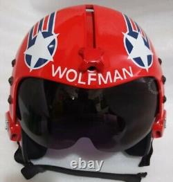 WOLFMAN and HOLLYWOOD-TOP GUN MAVERICK NAVAL AVIATOR FIGHTER PILOT HELMET REPRO