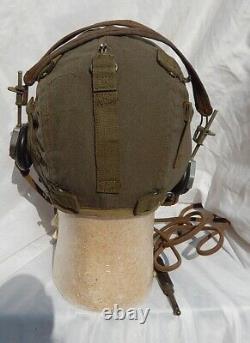 WW 2 US AAF Pilot & Crew Type A-9 Wool Flight Helmet With RCA Vintage Headset