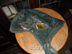 WW1 1930's GERMAN PILOTS FLIGHT FLYING HELMET & GOGGLES. Sz58