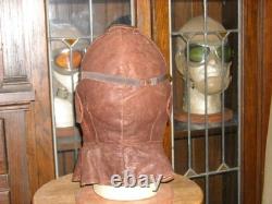 WW1 GERMAN PILOTS FLIGHT FLYING HELMET & GOGGLES. Sz 7