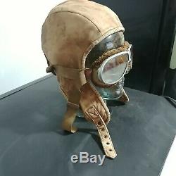 WW1 US Air Service Pilots Flight Helmet Depot mkd