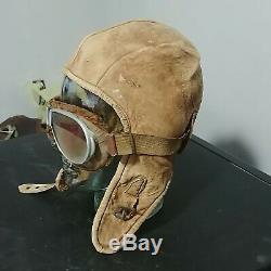WW1 US Air Service Pilots Flight Helmet Depot mkd