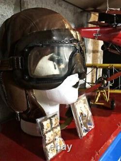 WW2 Canadian RCAF Pilot Helmet & Flight Goggles 1942