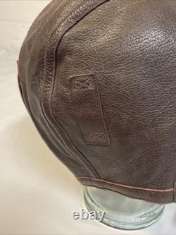 WW2 Era Leather Flight Helmet NAF 1092 7 3/8 USN Navy Flyers Pilot Chin Strap