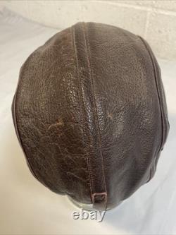 WW2 Era Leather Flight Helmet NAF 1092 7 3/8 USN Navy Flyers Pilot Chin Strap