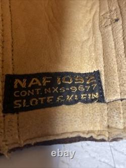 WW2 Era Leather Flight Helmet NAF 1092 7 3/8 USN Navy Flyers Pilot Chin Strap