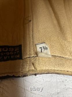 WW2 Era Leather Flight Helmet NAF 1092 7 3/8 USN Navy Flyers Pilot Chin Strap