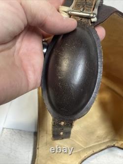 WW2 Era Leather Flight Helmet NAF 1092 7 3/8 USN Navy Flyers Pilot Chin Strap