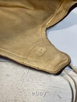 WW2 Era Leather Flight Helmet NAF 1092 7 3/8 USN Navy Flyers Pilot Chin Strap