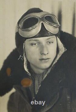 WW2 German Lufwaffe Pilot goggles flight helmet winter gear aviation aviator old