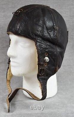 WW2 German luftwaffe leather winter flight helmet pilot wehrmacht US vet estate