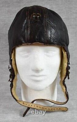 WW2 German luftwaffe leather winter flight helmet pilot wehrmacht US vet estate