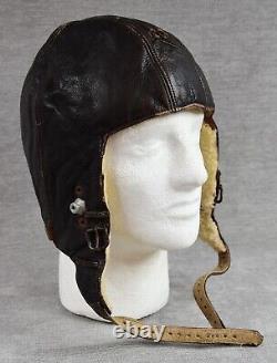 WW2 German luftwaffe leather winter flight helmet pilot wehrmacht US vet estate