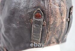 WW2 German luftwaffe leather winter flight helmet pilot wehrmacht US vet estate