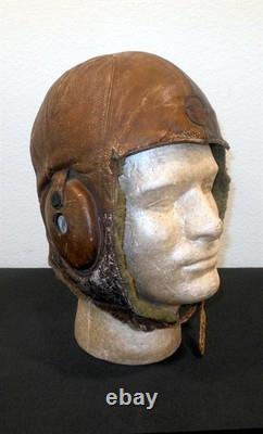 WW2 Imperial Japanese Army WINTER LEATHER & FUR PILOT FLIGHT HELMET GOOD