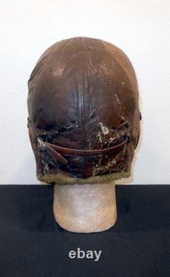 WW2 Imperial Japanese Army WINTER LEATHER & FUR PILOT FLIGHT HELMET GOOD