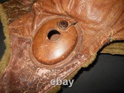WW2 Imperial Japanese Army WINTER LEATHER & FUR PILOT FLIGHT HELMET GOOD