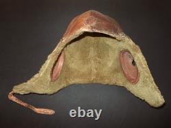 WW2 Imperial Japanese Army WINTER LEATHER & FUR PILOT FLIGHT HELMET GOOD