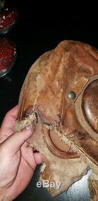 WW2 Imperial Japanese Army pilot Leather Flight Helmet Winter Version soldier's