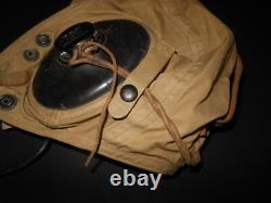 WW2 US Navy Pilot Aircraft TYPE AN-H-15 FLIGHT HELMET & BOOM MIC NICE