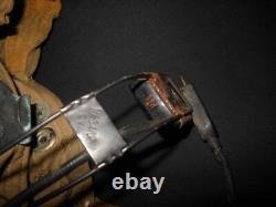 WW2 US Navy Pilot Aircraft TYPE AN-H-15 FLIGHT HELMET & BOOM MIC NICE