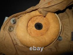WW2 US Navy Pilot Aircraft TYPE AN-H-15 FLIGHT HELMET & BOOM MIC NICE