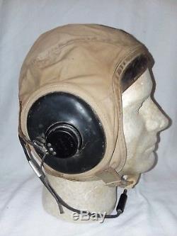 WW2 USN Pilot Tan Summer Flight Helmet (Meidum) by SLOTE & KLIEN, INC