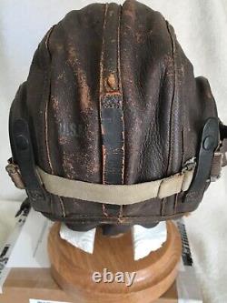 WW2 USN Pilots Leather Flight Helmet and Poloroid Flight Goggles