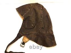 WW2 Vintage Germany Pilot Aviator Flight Leather Helmet Hat! (No. 1), 