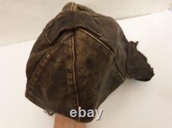 WW2 Vintage Germany Pilot Aviator Flight Leather Helmet Hat! (No. 1), 