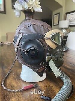 WW2 WWII Pilot Flight Helmet A11, AN6530 Googles, A14 Oxygen mask AAF USAAF #2
