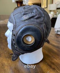 WW2 WWII Pilot Leather Flight Helmet A11 Medium