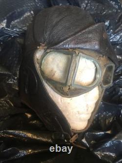 WWI Military Fighter PILOTS FLIGHT HELMET & goggles WW1 American WW1 USA