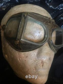 WWI Military Fighter PILOTS FLIGHT HELMET & goggles WW1 American WW1 USA