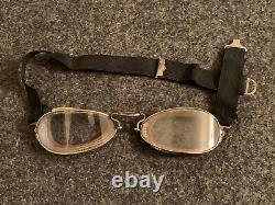 WWI Pilot Flight Helmet Goggles Rare Luxor No 5 as worn by Eddie Rickenbacker