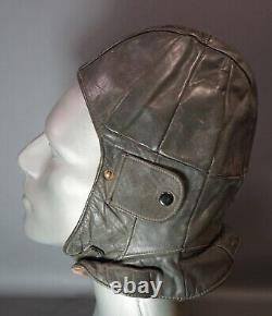 WWII German Luftwaffe Aviator Pilot Flight Leather Helmet Motorcycle Neck Flap