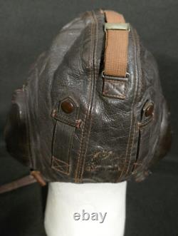 WWII German Luftwaffe Pilots Leather Winter Flight Helmet LKpW101 & Goggles Rare