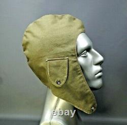 WWII German Military Aviator's Pilot Flying Flight Cap Helmet Canvas & Felt