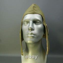 WWII German Military Aviator's Pilot Flying Flight Cap Helmet Canvas & Felt